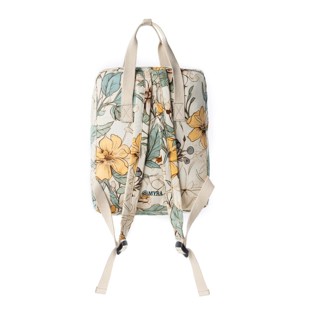 Myra Pine Meadow Cotton & Leather Crossbody Bag in Ivory