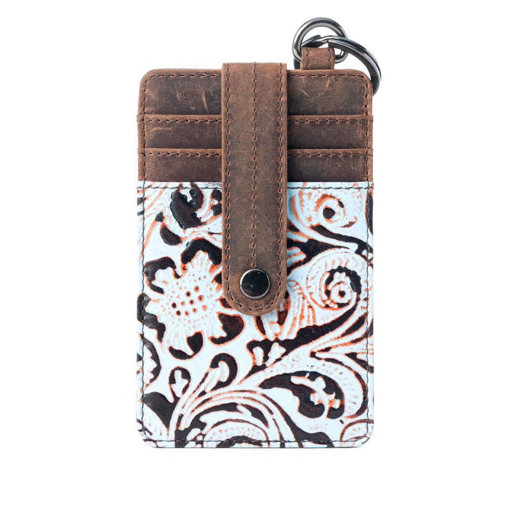 Myra Roper Embossed Card Holder for Women in blue with printed detail