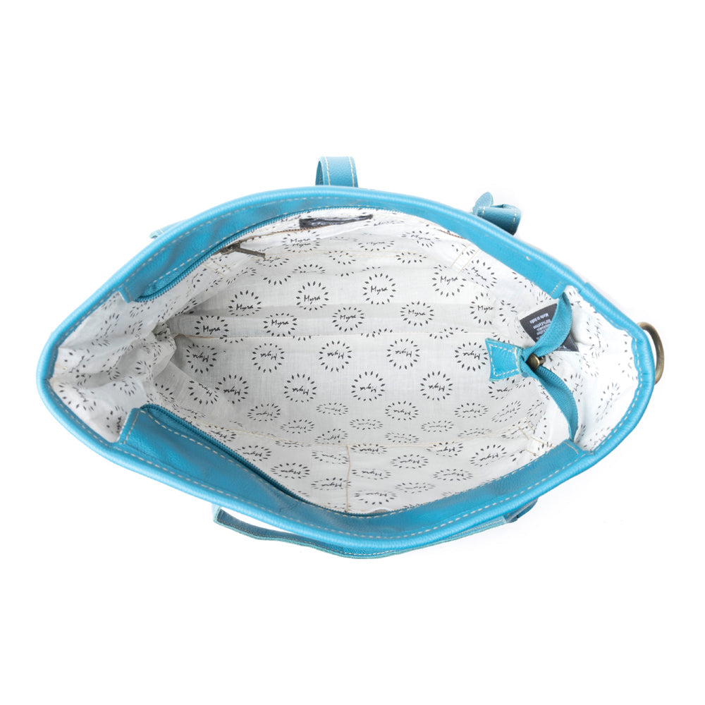 Pecos Pointe Canvas & Hairon Bag In Blue