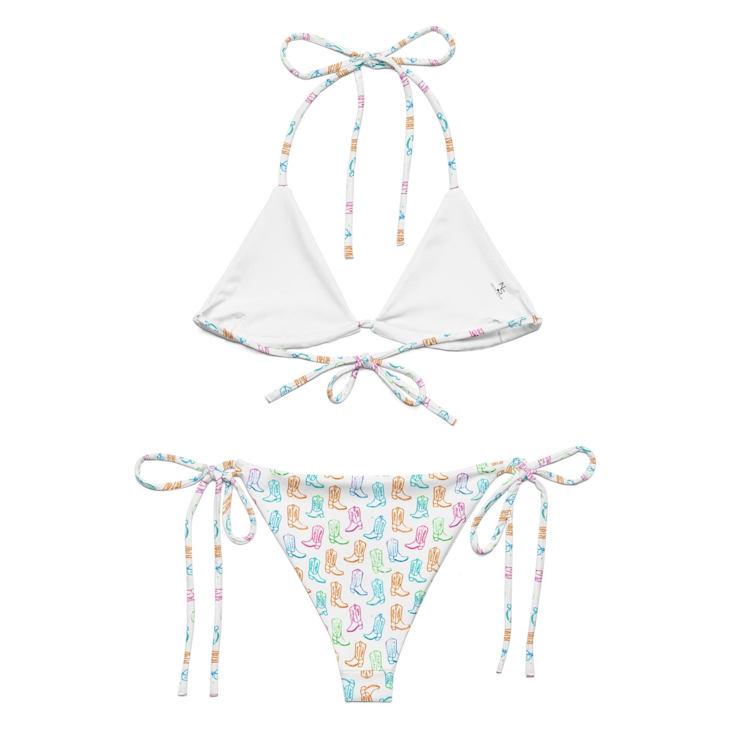 Watercolor Neon Boots String Bikini