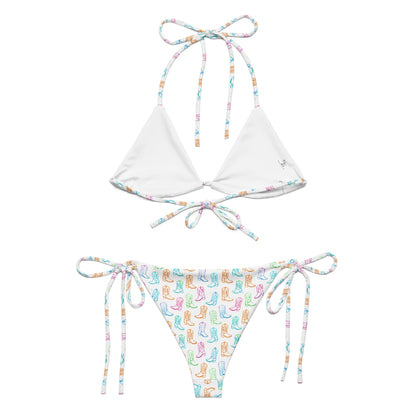 Watercolor Neon Boots String Bikini