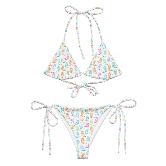 Watercolor Neon Boots String Bikini