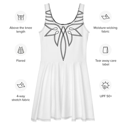 Boot Stitch Print Skater Dress