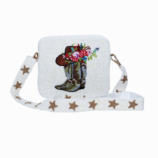 Beaded Western Boot Crossbody
