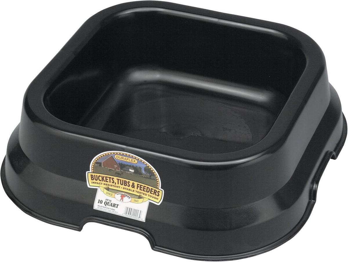 Black Plastic Feed Pan, 10 Quart