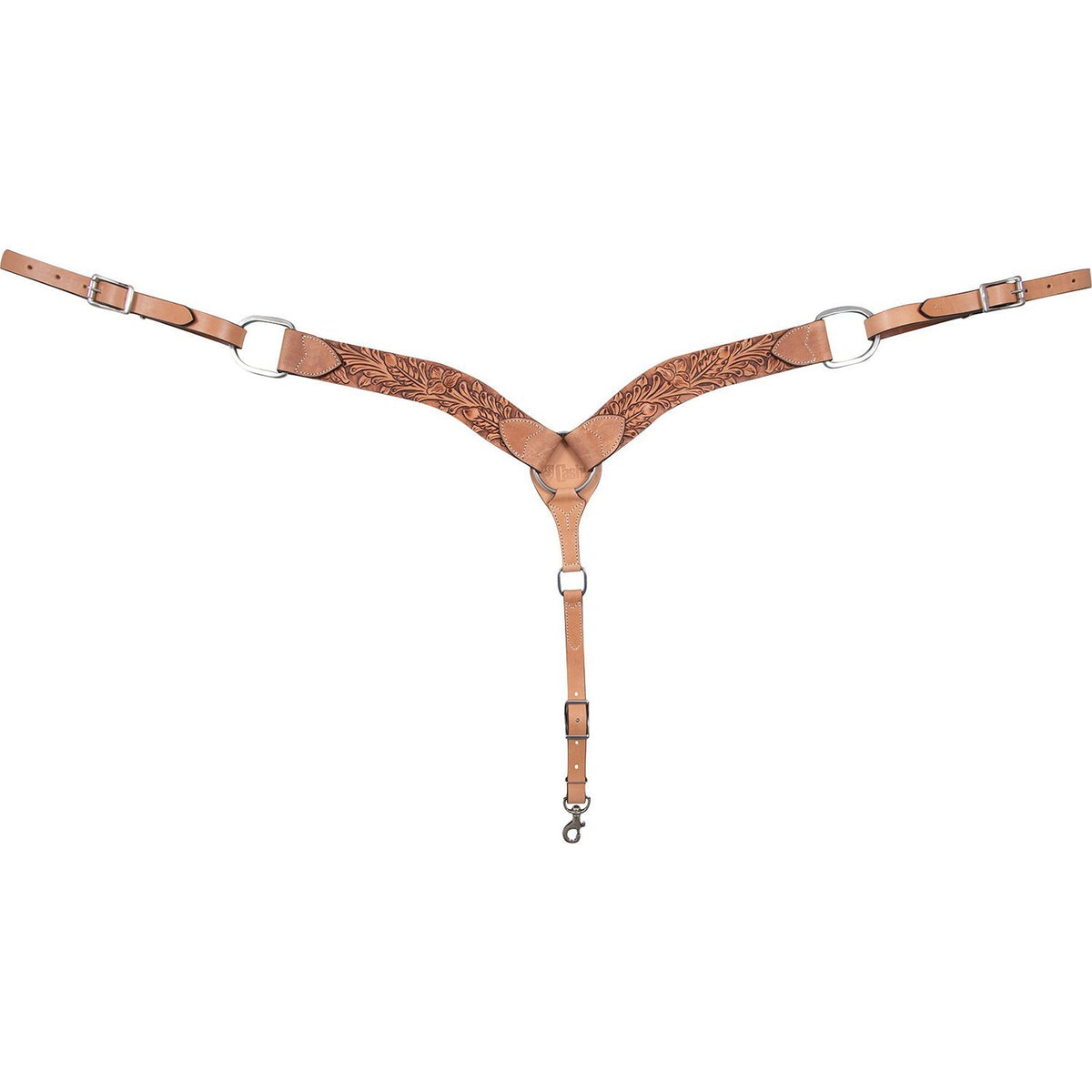 Cashel 2.25" Antiqued Leaf Tooled Leather Breast Collar
