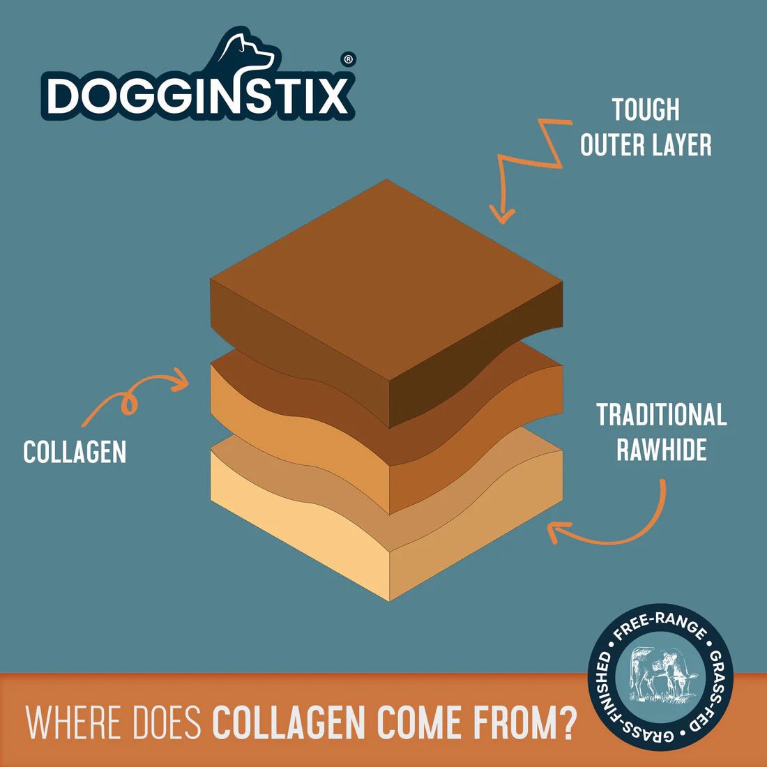 Dogginstix Braided Lamb Collagen Barbell Dog Chew – Natural, Grass-Fed, Low Fat Treat