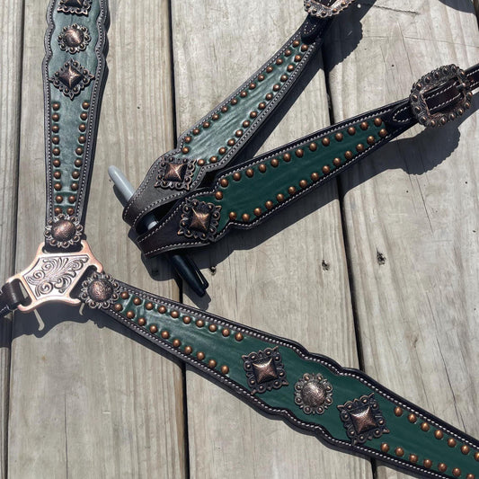 READY TO SHIP Western Tack Set - Hunter Green (BHT096)