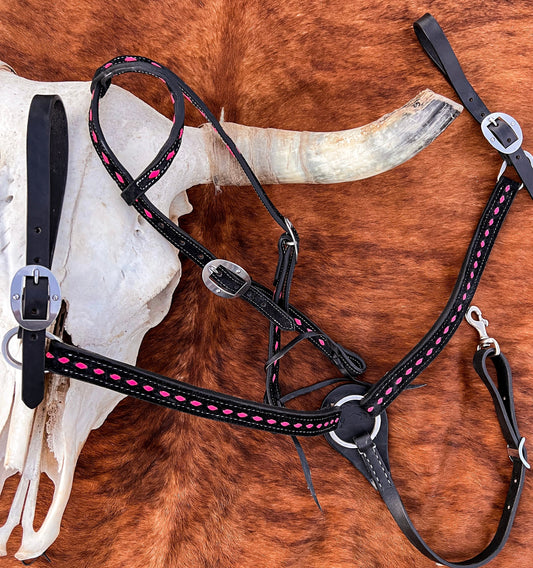 BuckStitch Betty Tack Set Pink/Black