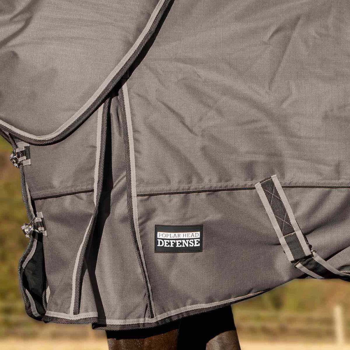 Jeffers Poplar Head "Defense" 1680 Denier Turnout Blanket with Detachable Neck, 360 Gram, Plymouth Brown