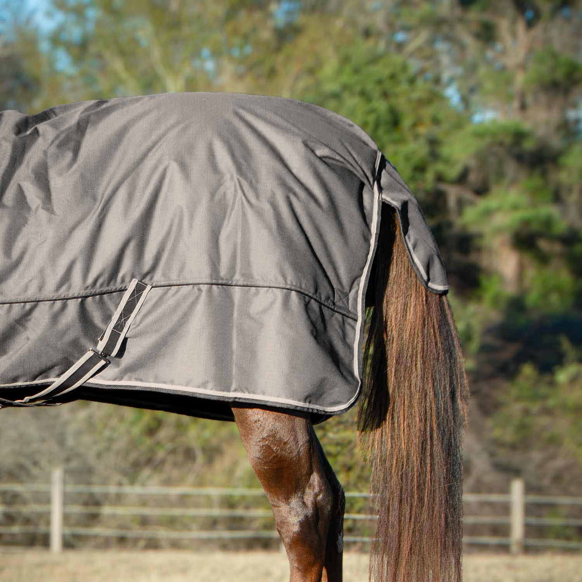 Jeffers Poplar Head "Defense" 1680 Denier Turnout Blanket with High Neck, 240 Gram, Plymouth Brown