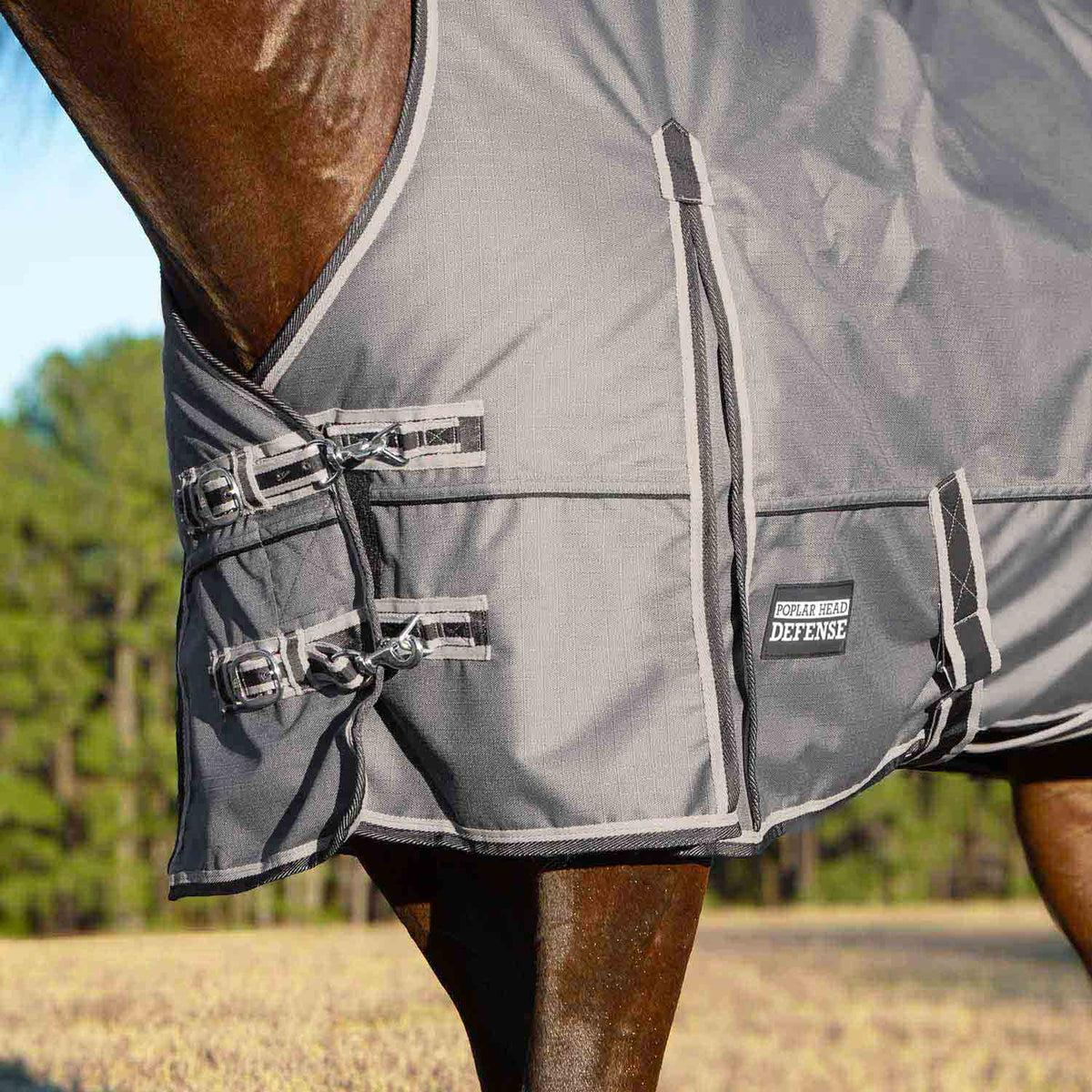 Jeffers Poplar Head "Defense" 1680 Denier Turnout Blanket with High Neck, 240 Gram, Plymouth Brown