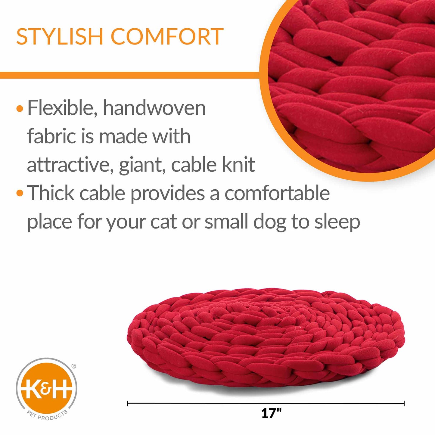 K&H Pet Products Knitted Pet Bed, 17"