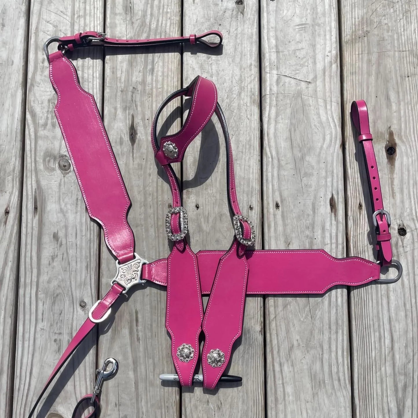 READY TO SHIP Western Tack Set - Hot Pink Leather (BHT091)