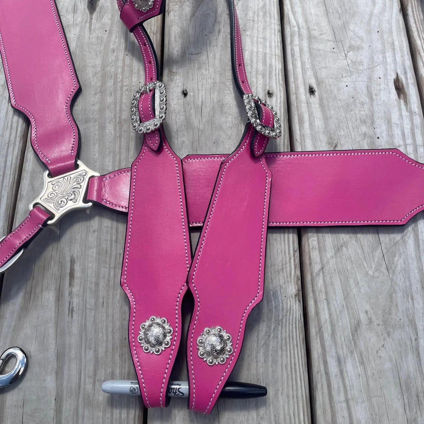 READY TO SHIP Western Tack Set - Hot Pink Leather (BHT091)